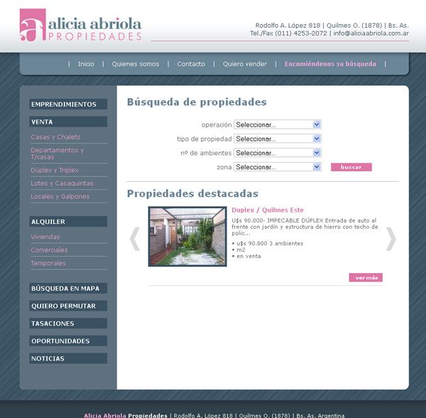 diseño: Alicia Abriola Inmobiliaria